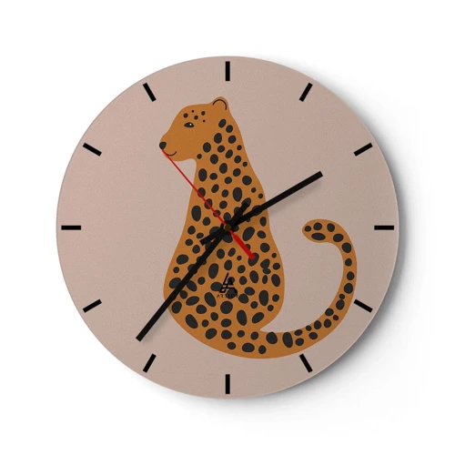 Wall clock - Clock on glass - Leopard Print Is Fashionable - 30x30 cm