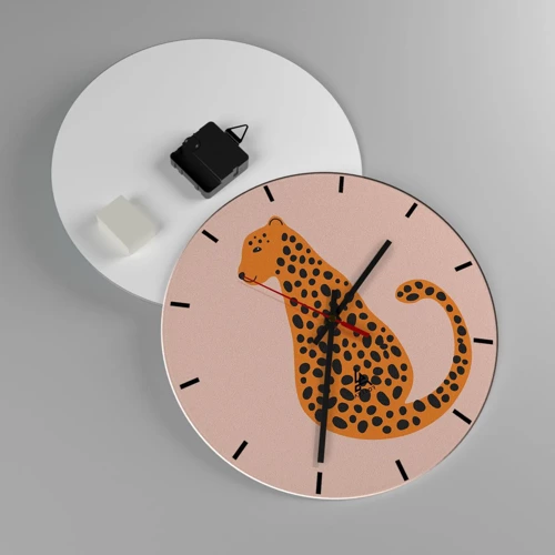 Wall clock - Clock on glass - Leopard Print Is Fashionable - 30x30 cm