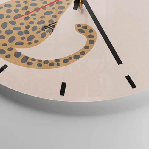 Wall clock - Clock on glass - Leopard Print Is Fashionable - 30x30 cm