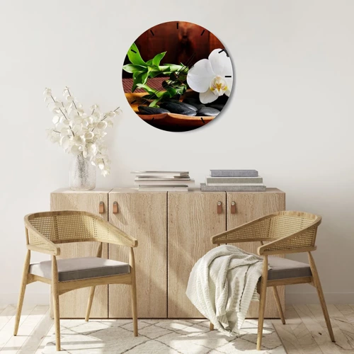 Wall clock - Clock on glass - Let Nature Touch You - 30x30 cm