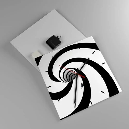 Wall clock - Clock on glass - Let the Whirl Draw You in? - 30x30 cm