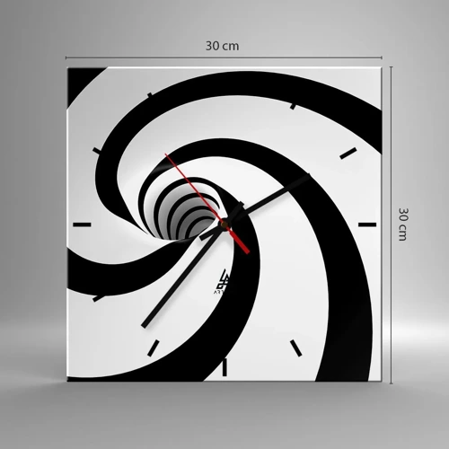 Wall clock - Clock on glass - Let the Whirl Draw You in? - 30x30 cm