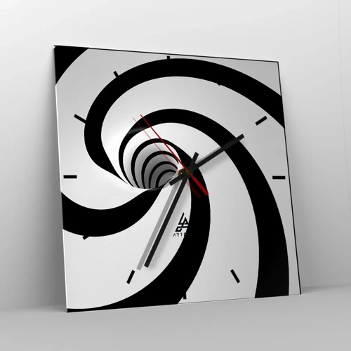 Wall clock - Clock on glass - Let the Whirl Draw You in? - 30x30 cm