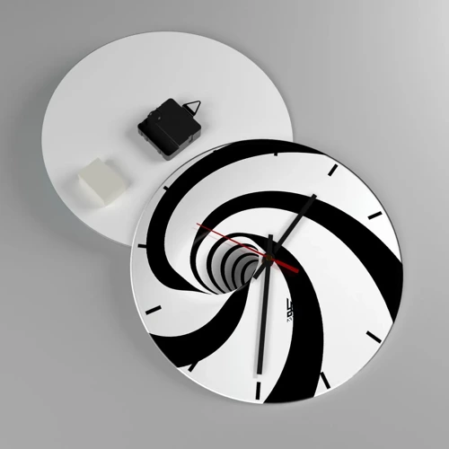 Wall clock - Clock on glass - Let the Whirl Draw You in? - 30x30 cm