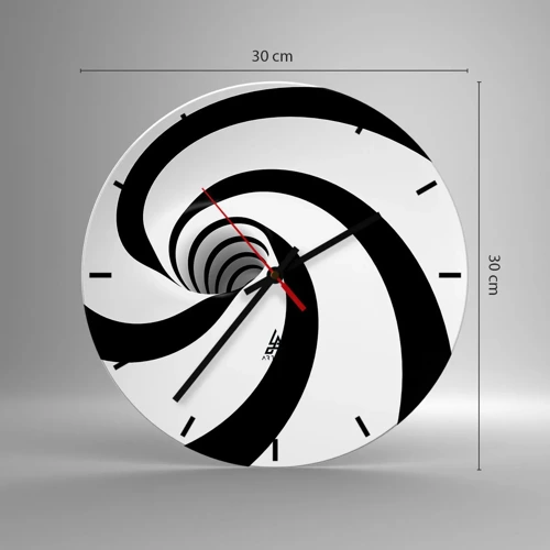 Wall clock - Clock on glass - Let the Whirl Draw You in? - 30x30 cm