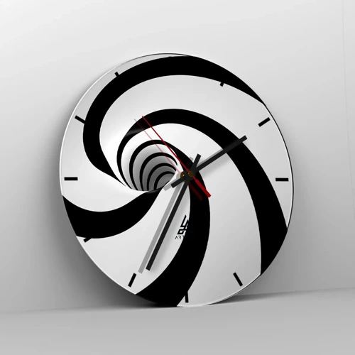 Wall clock - Clock on glass - Let the Whirl Draw You in? - 30x30 cm