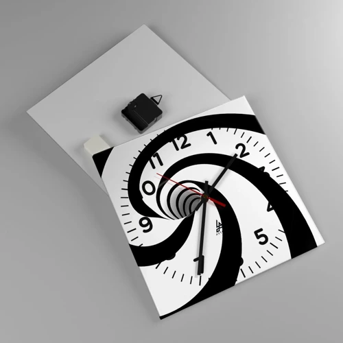 Wall clock - Clock on glass - Let the Whirl Draw You in? - 30x30 cm