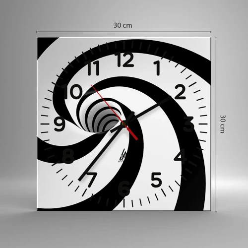 Wall clock - Clock on glass - Let the Whirl Draw You in? - 30x30 cm