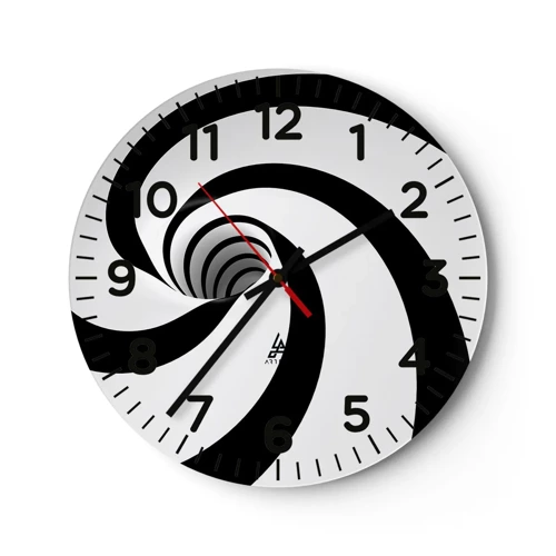 Wall clock - Clock on glass - Let the Whirl Draw You in? - 30x30 cm