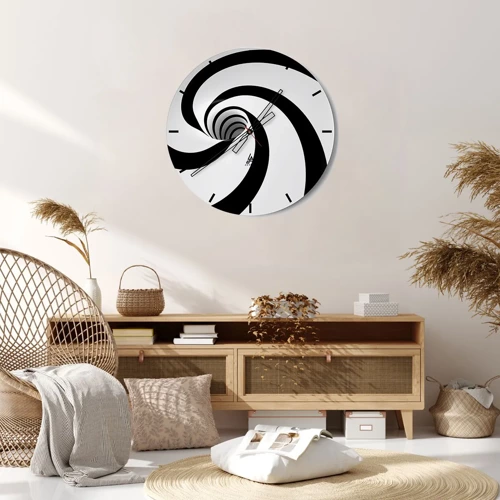 Wall clock - Clock on glass - Let the Whirl Draw You in? - 30x30 cm