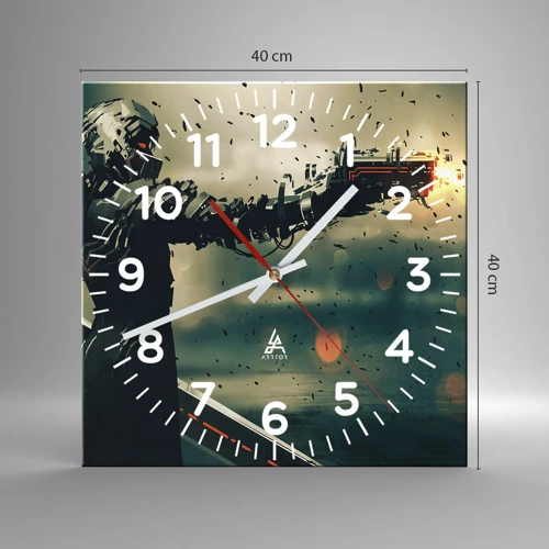 Wall clock - Clock on glass - Lethal Weapon- Your Own Terminator - 40x40 cm