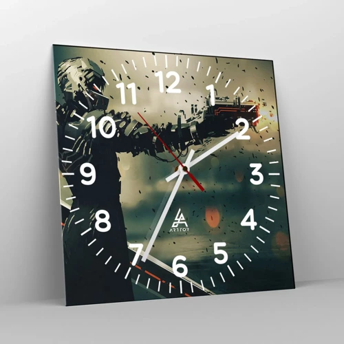 Wall clock - Clock on glass - Lethal Weapon- Your Own Terminator - 40x40 cm