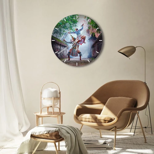 Wall clock - Clock on glass - Lethally Beautiful Dance - 30x30 cm