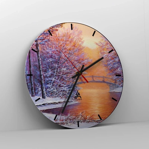 Wall clock - Clock on glass - Let's Meet Here - 30x30 cm