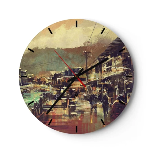 Wall clock - Clock on glass - Life As a Abundance of Greyness - 30x30 cm