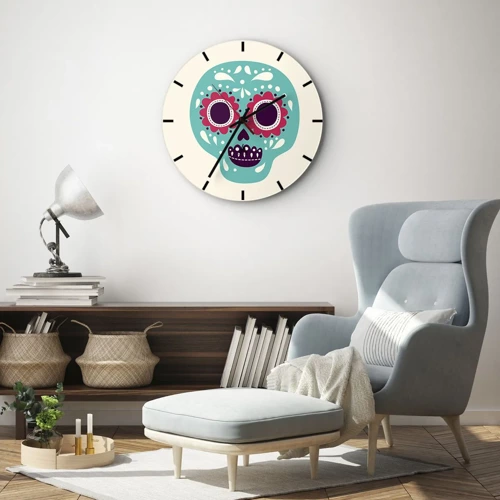 Wall clock - Clock on glass - Life - Fun Until You Die - 30x30 cm