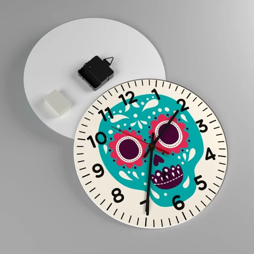 Wall clock - Clock on glass - Life - Fun Until You Die - 30x30 cm