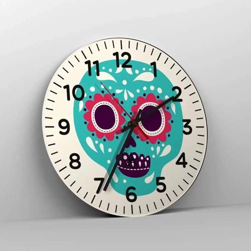 Wall clock - Clock on glass - Life - Fun Until You Die - 30x30 cm