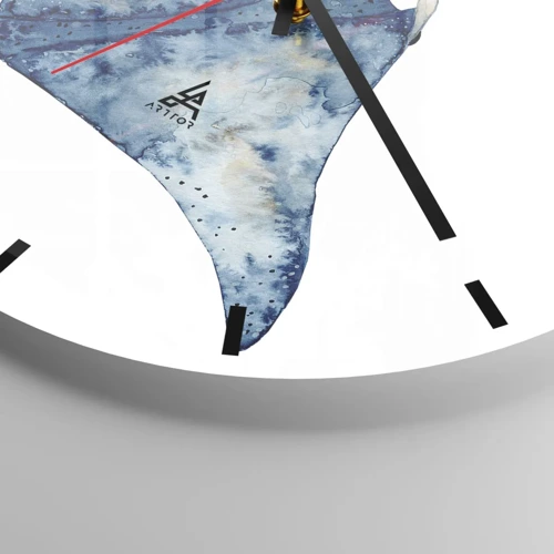 Wall clock - Clock on glass - Life In Blue - 30x30 cm