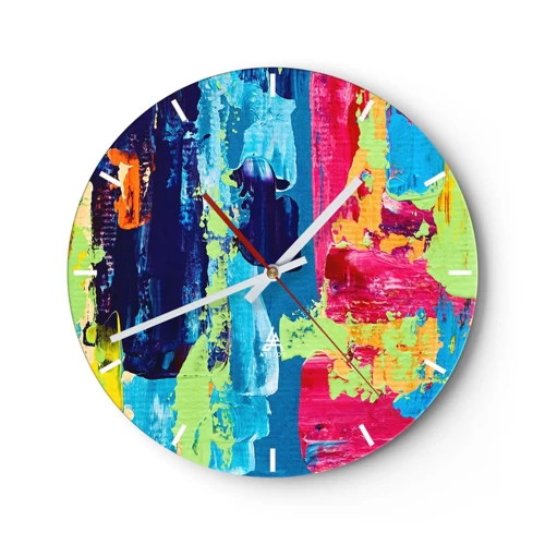 Wall clock - Clock on glass - Life Is Beautiful! - 30x30 cm