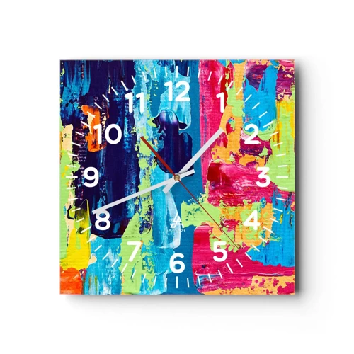 Wall clock - Clock on glass - Life Is Beautiful! - 40x40 cm