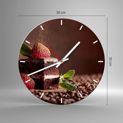 Wall clock - Clock on glass - Life Is Sweet - 30x30 cm