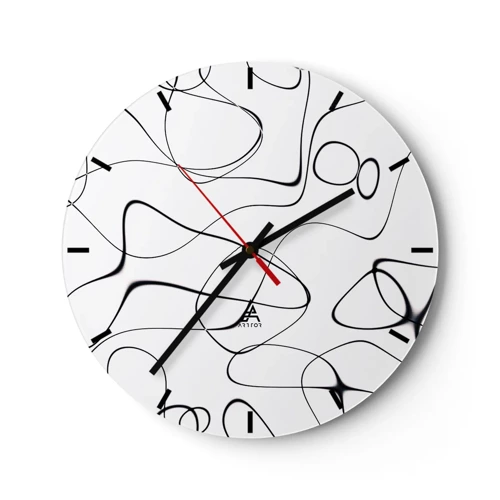 Wall clock - Clock on glass - Life Paths, Trails of Fortune - 30x30 cm