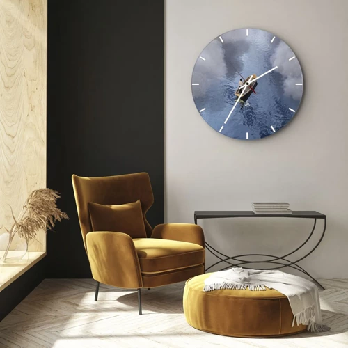 Wall clock - Clock on glass - Life - Travel - Unknown - 30x30 cm