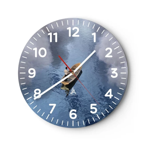 Wall clock - Clock on glass - Life - Travel - Unknown - 40x40 cm