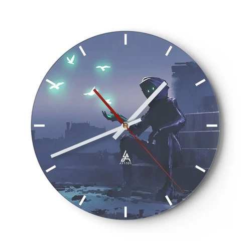 Wall clock - Clock on glass - Life Will Be Restored - 40x40 cm