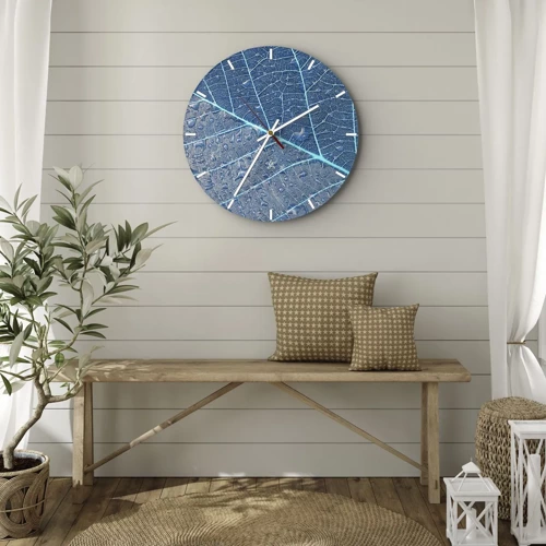 Wall clock - Clock on glass - Life in the Blue - 30x30 cm