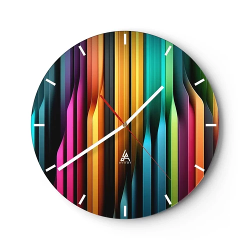 Wall clock - Clock on glass - Light Organs - 30x30 cm