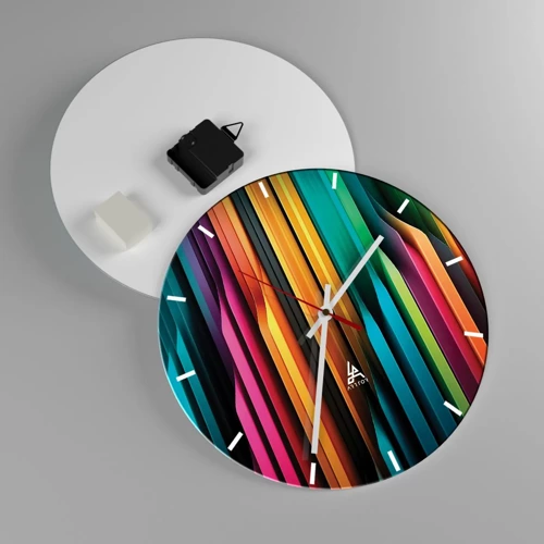 Wall clock - Clock on glass - Light Organs - 30x30 cm