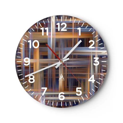 Wall clock - Clock on glass - Light Woven - 30x30 cm