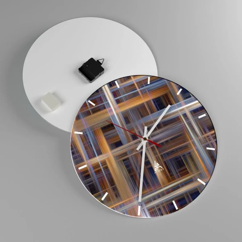 Wall clock - Clock on glass - Light Woven - 40x40 cm