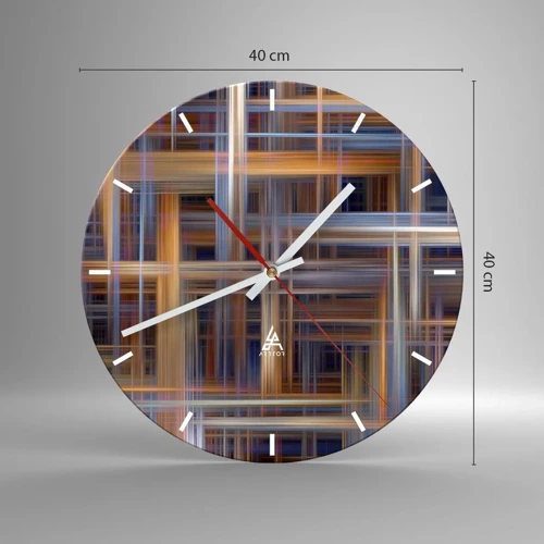 Wall clock - Clock on glass - Light Woven - 40x40 cm