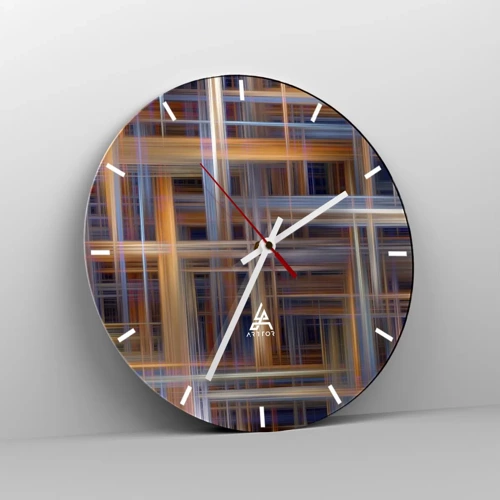 Wall clock - Clock on glass - Light Woven - 40x40 cm