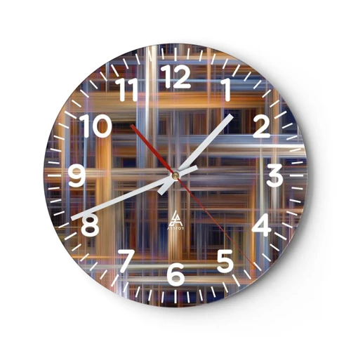 Wall clock - Clock on glass - Light Woven - 40x40 cm