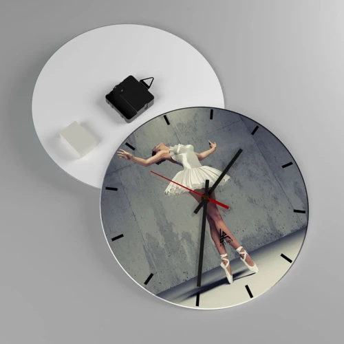 Wall clock - Clock on glass - Light like a Bird - 30x30 cm