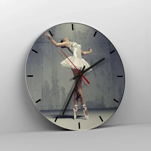 Wall clock - Clock on glass - Light like a Bird - 30x30 cm