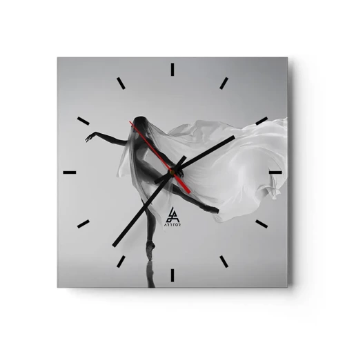 Wall clock - Clock on glass - Lightness and Grace - 30x30 cm