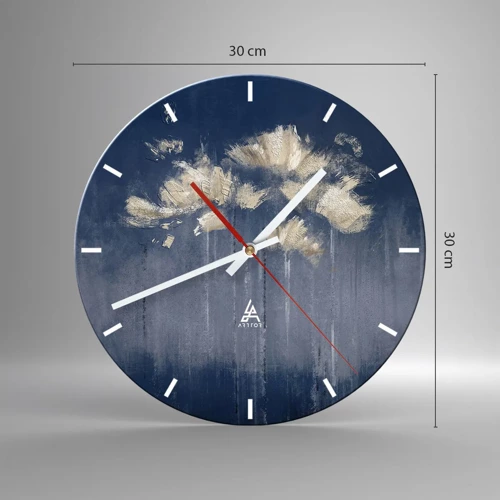 Wall clock - Clock on glass - Like Flakes in the Wind - 30x30 cm