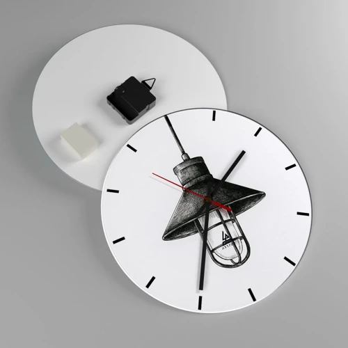 Wall clock - Clock on glass - Like In the Old Days… - 30x30 cm