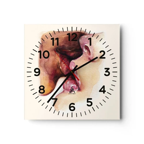 Wall clock - Clock on glass - Like Night and Day, Earth and Heaven - 30x30 cm