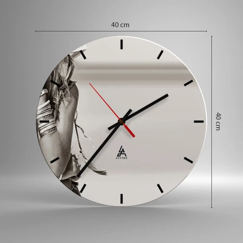 Wall clock - Clock on glass - Like a Girl - 40x40 cm