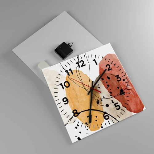 Wall clock - Clock on glass - Like a Light Air - 30x30 cm