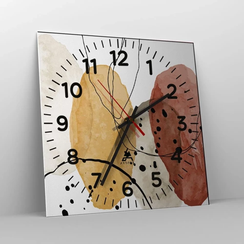 Wall clock - Clock on glass - Like a Light Air - 30x30 cm