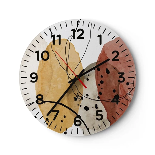 Wall clock - Clock on glass - Like a Light Air - 30x30 cm