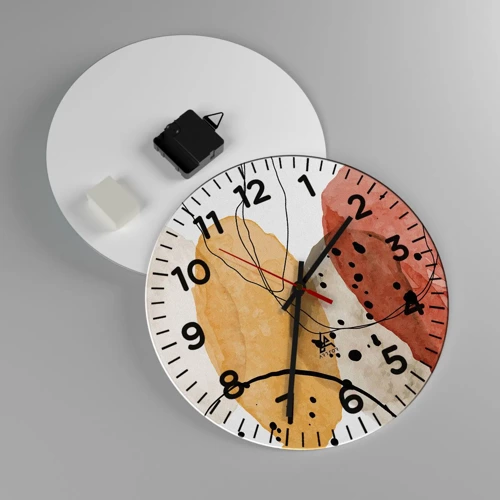 Wall clock - Clock on glass - Like a Light Air - 30x30 cm