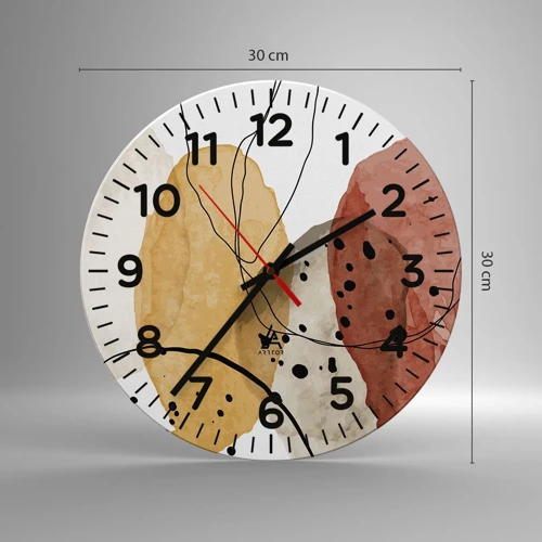 Wall clock - Clock on glass - Like a Light Air - 30x30 cm